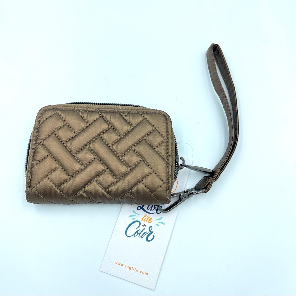 Lug Chipper Wristlet RFID Wallet Metallic Espresso NWT - Picture 5 of 8
